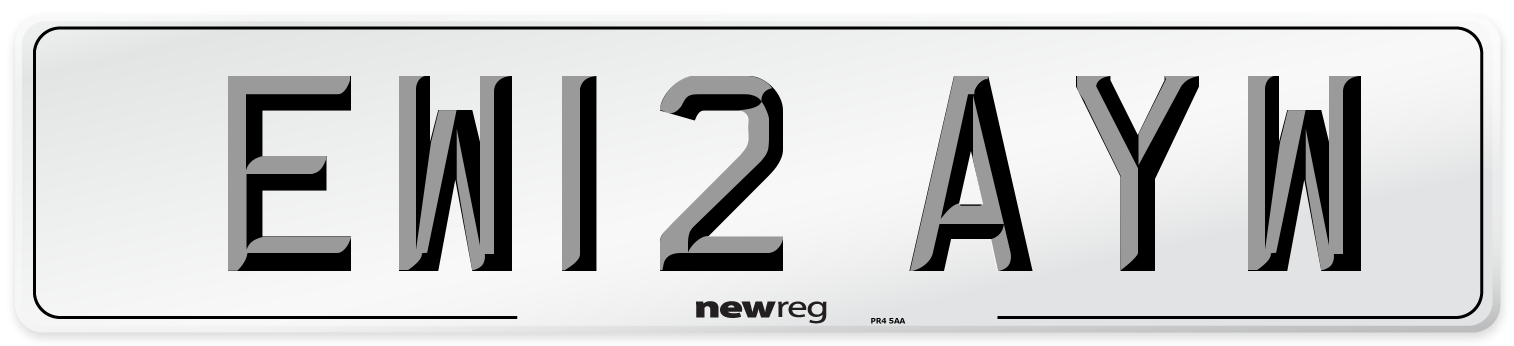 EW12 AYW Number Plate from New Reg
